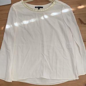 Maje anthropologie ivory and gold cape blouse size 1